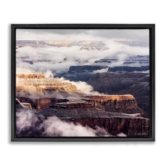 Stupell Industries Rustic Lodge Clouds & Mesa Scenery Black Floating Frame Canvas Art, 31 x 25, by Kent Burkhardsmeier