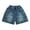 Blue, variant on KAUOD Teen Boys Streetwear Baggy Denim Shorts Wide Leg Knee Length Cargo Jeans Pockets Hip Hop Skateboard Y2k Jorts