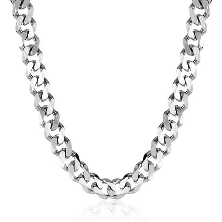 Crucible Stainless Steel Cuban Curb Chain Necklace (14mm), 24
