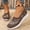 Brown, variant on Women's Slip On Floral Embroidery Fly Knit Walking Sneakers, Breathable Hollow Mesh Soft Cushioned Casual Daily Footwear(Brown,6.5)