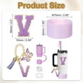 thumbnail image 2 of Juego de accesorios para taza Uxcell para vaso con asa, que incluye cubierta de silicona para popote, bota, tapón a prueba de derrames, encanto de asa, etiqueta de iniciales letra V, 2 of 7