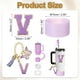thumbnail image 2 of Juego de accesorios para taza Uxcell para vaso con asa, que incluye cubierta de silicona para popote, bota, tapón a prueba de derrames, encanto de asa, etiqueta de iniciales letra V, 2 of 7