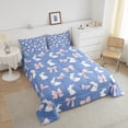thumbnail image 4 of Erosebridal Ensembles de Literie Lapin Mignon Simple avec Couette, Insert de Couette Nœud Papillon Rose, Bleu, Réversible 2 Pcs, Réversible, 4 of 7