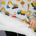 thumbnail image 3 of Oversized Wearable Blanket Hoodie,Cartoon Construction Vehicles Barriers Sherpa Blanket Hoodie with Super Pockets,Super Warm Fuzzy Pullover for Women & Men, 3 of 6