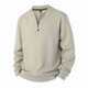 thumbnail image 2 of pstuiky camisetas de manga larga para hombre, Blusa/camisa informal y moderna de color liso con cuello redondo y cremallera para hombre. Tops de talla grande para hombre xxxxl, 2 of 9