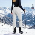 thumbnail image 6 of Aboser Women's Softshell Snow Pants Insulated Windroof Ski Pants with Zipper Pockets Sports Outdoor Snowboard Trousers Warm Fleece Lined Snowpants White S, 6 of 9
