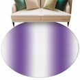 thumbnail image 2 of 6ft Round Rug, Purple White Ombre Non-Skid Rubber Backing Large Area Rugs - Living Room Bedroom Home Office, Modern Abstract Art Farmhouse Gradient Indoor Floor Mat Carpets Washable Rug, 2 of 9