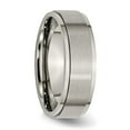 thumbnail image 4 of Diamond2Deal Titanium Brushed Center 7mm Ridged Edge Men's Band Size 6.5, 4 of 5