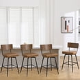 thumbnail image 5 of ANMINY Swivel Bar Stools Set of 3, 26" Seat Height, Upholstered Faux Leather Counter Barstools with Wood Backs and Metal Legs, Counter Height Bar Stool for Kitchen Island, 5 of 9