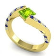 thumbnail image 2 of 1.20 Carat Natural Diamond Peridot & Blue Sapphire Gemstone Stylish Anniversary Ring for Women Solid 14K Yellow Gold Size 11.5 by Diamond-Capitals, 2 of 8