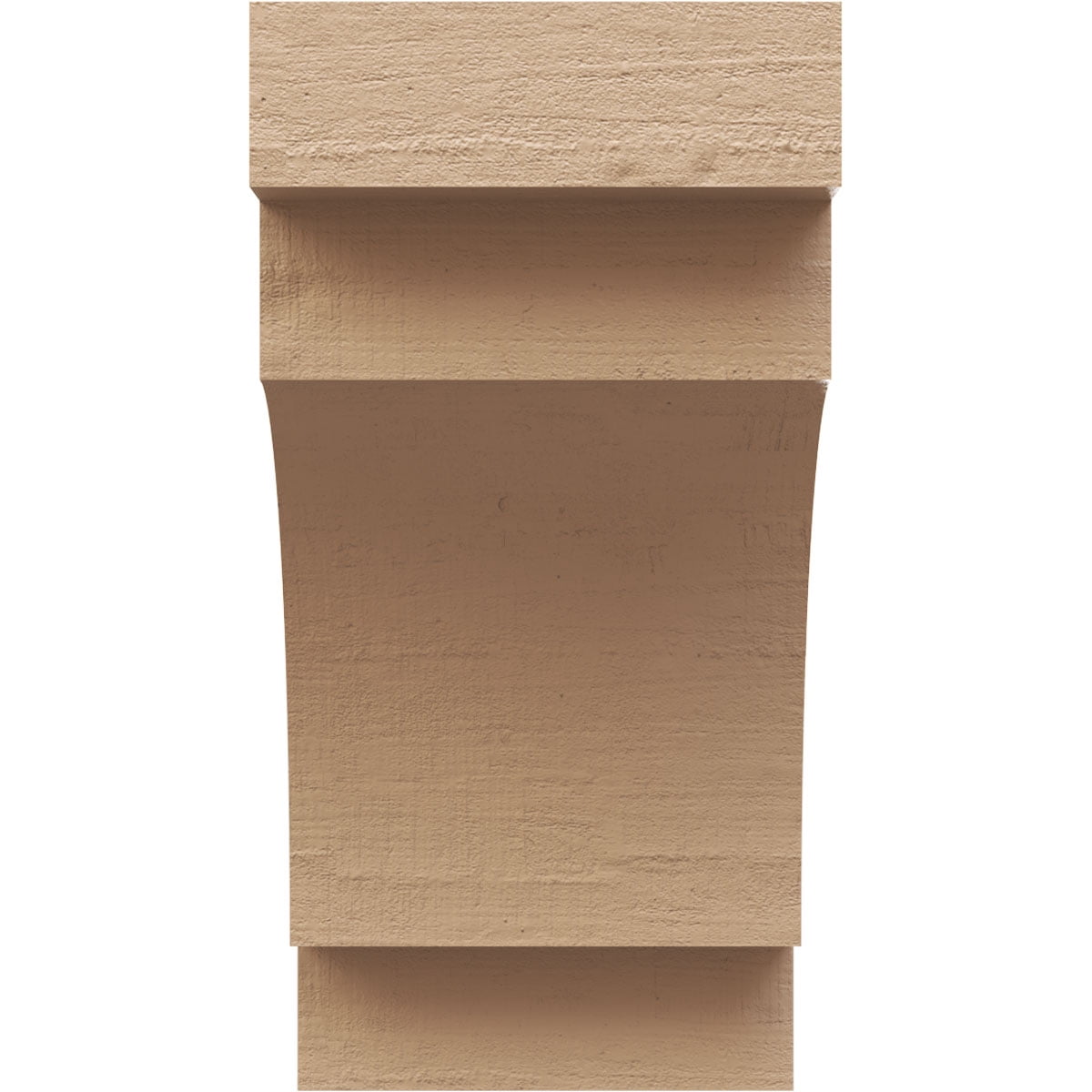 5"W x 5"D x 10"H Wide Mediterranean Rough Cedar Woodgrain TimberThane Corbel, Primed Tan