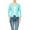 Aqua, variant on Women's Collarless Blazer Open Front Sleek 3/4 Sleeves Cardigan