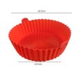 thumbnail image 2 of Forros redondos para freidora de aire Bandeja para freidora de aire de silicona segura para alimentos Sartén para parrilla reutilizable (Rojo) Tmvgtek Libre de BPA, 2 of 5