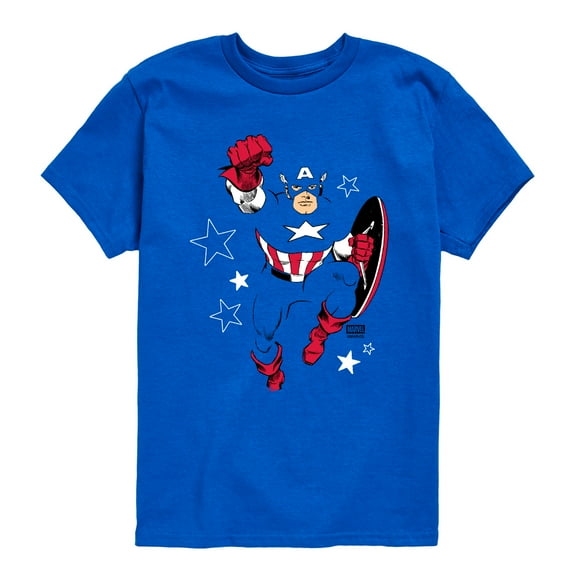Marvel - Captain America Blue Knockout - Toddler Short Sleeve Graphic T-Shirt