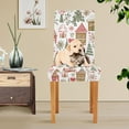 thumbnail image 4 of Yayeee 2 Pack Dining Chair Covers Stretch Parson Chairs Slipcovers Seat Protector, Brown Nordic Christmas House, 4 of 6
