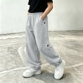 thumbnail image 4 of Youth Boys' Sweatpants 5-15 Years - Soft Jogger Pants with Pockets, Elastic Waist Baggy Pants for Kids School Sports, 4 of 6