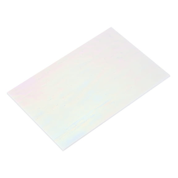 Stained Glass Sheet Mosaic Tile 5.9 Inch x 3.9 Inch Bright White, Stained Glass Sheets for Crafts Project