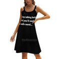thumbnail image 1 of Keep Talking Back Back Lacing Backless Dress Square Neck Dress Fashion Printed Dress 6Xl Safe Word Typography Funny Humor Brat, 1 of 5