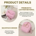 thumbnail image 3 of Uxcell Mini Backpack Keychain for Women, PU Leather Cute Cosmetic Bag Coin Purse Creative Keychains with Tassel for Makeup Key Card Pink, 3 of 7