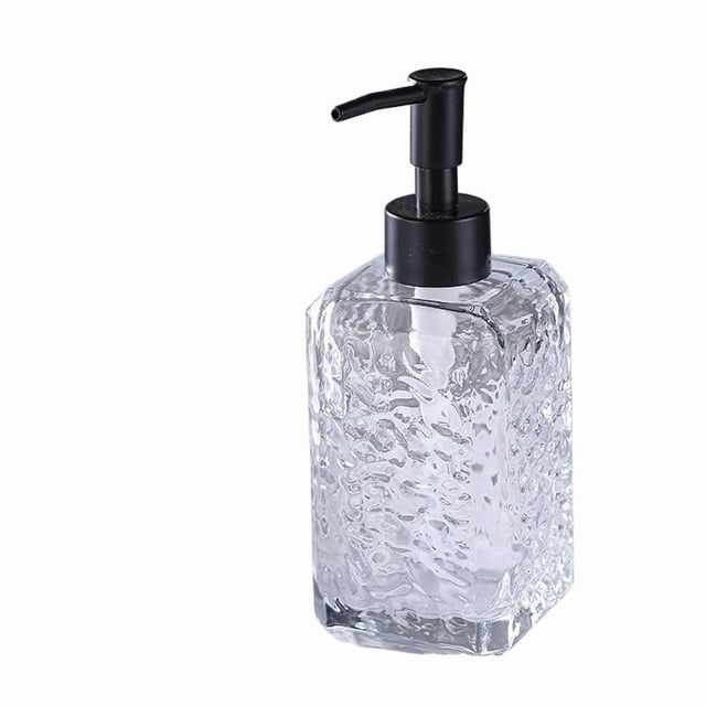 Botella desinfectante de manos transparente cuadrada portátil, contenedor de champú de viaje recargable, botella de prensa vacía for uso en el baño