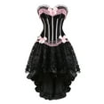 thumbnail image 1 of DPTALR Women's Lace Bow Tie Color Retro Medieval Ball Patchwork Puffy Skirt Set, 1 of 3