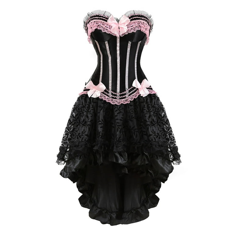 Victorian Ruffle Lace Steampunk Corset Dress Plus Size Corsets And