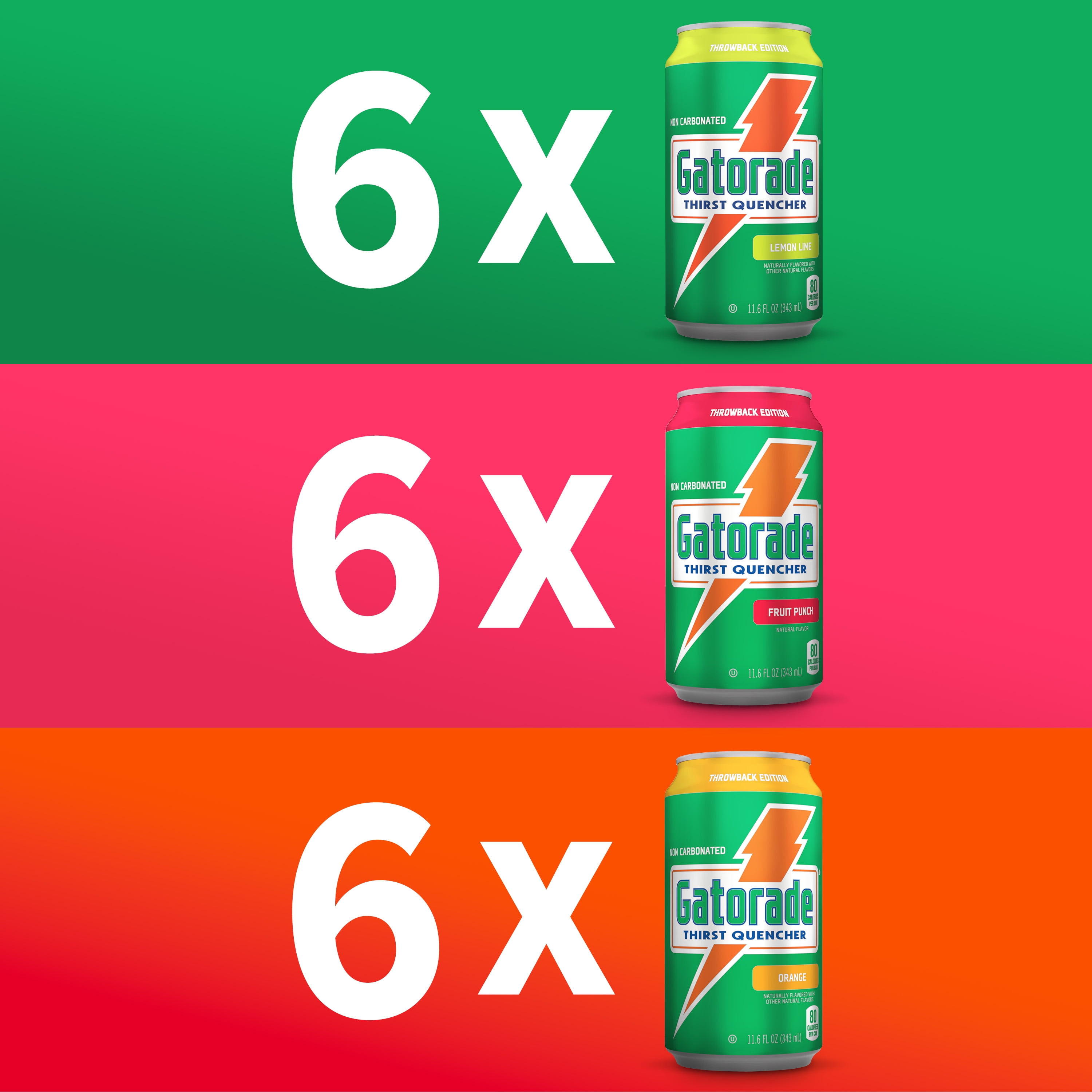 Gatorade Thirst Quencher Sports Drink Cans, Variety Pack, Electrolytes, 12 fl oz Cans (18 Pack)​