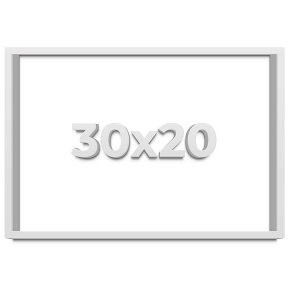 30x20 Shadow Box Frame White | 1 Inches Deep Real Wood Contemporary Shadowbox Display Frame | UV