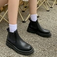 thumbnail image 2 of CEHVOM Women's Winter Warm Solid Color Sleeve Round Toe Short Tube Thick Heel Boots, 2 of 4