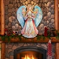 thumbnail image 2 of Designocracy 8611024H 24 x 18 in. Blue Floral Angel Holiday Christmas Door Decor, 2 of 8