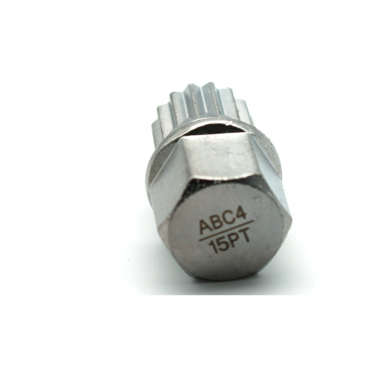 TEMO Abc4/15Pt Wheel Lock Lugnut Anti-Theft Lug Nut Screw Removal Key Socket S3057 Compatible for Vw Audi
