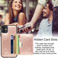 thumbnail image 3 of Case for iPhone 11 with Card Holders, Dual Layer Lightweight Slim Leather iPhone 11 Wallet Case Flip Folio Magnetic Lock Protective Case for Apple iPhone 11 6.1 Inch (2019), Rose Gold, 3 of 13