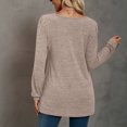 thumbnail image 5 of TKLPEHG Womens Blouse Crew Neck Pleated Tunic Tops Casual Fashion Solid Color Fall Tops Comfy Lightweight Long Sleeve T Shirt Loose Blouses Pullover (Khaki,M), 5 of 6