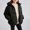 Black, variant on BRGZLK Kids Winter Puffer Jacket Trendy Solid Color Long Sleeved Zipper Down Thick Warm Outerwear Hooded Coat with Pockets Green 3-4 Years