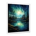 thumbnail image 2 of Designart "Aurora Reflections of Northern Lights II" Landscapes Framed Wall Art - Traditional Green Northern Lights Living Room Framed Canvas Art, 2 of 6