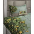 thumbnail image 2 of Ambesonne Vintage Fitted & Top Sheet Set with Sham, Wooden Swing in Garden, Yellow Green, 2 of 4