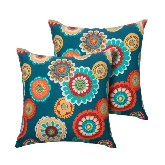 MAGPIE Set of 2 Decorative Throw Pillow Covers-18"x 18" Colorful Pillowcases Outdoor Waterproof made of Polyester for Sofa Bedroom Outdoor Garden Sofa(Heronsbill)