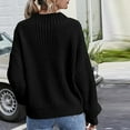 thumbnail image 5 of LEBONYARD Women's Sweaters V-Neck Pullover Long Sleeve,Womens Lightweight Sweaters,and Winter Women's Casual Round Neck Pullover Blouse Knitting Long Sleeve Solid Tops Sweaters Black S, 5 of 8