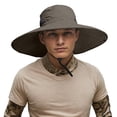 thumbnail image 5 of sususu Sun Hat Wide Brim Sun Protection Hat Outdoor Unisex Bucket Hats for Hiking Beach Fishing Army Green, 5 of 6