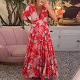 thumbnail image 1 of WILLBEST Maxi Vestidos de Mujer Vestido Largo Informal de Verano con Estampado de Flores y Cuello En V para Mujer, Vestido Diario con Bolsillos Laterales y Botones Grande​​, 1 of 3