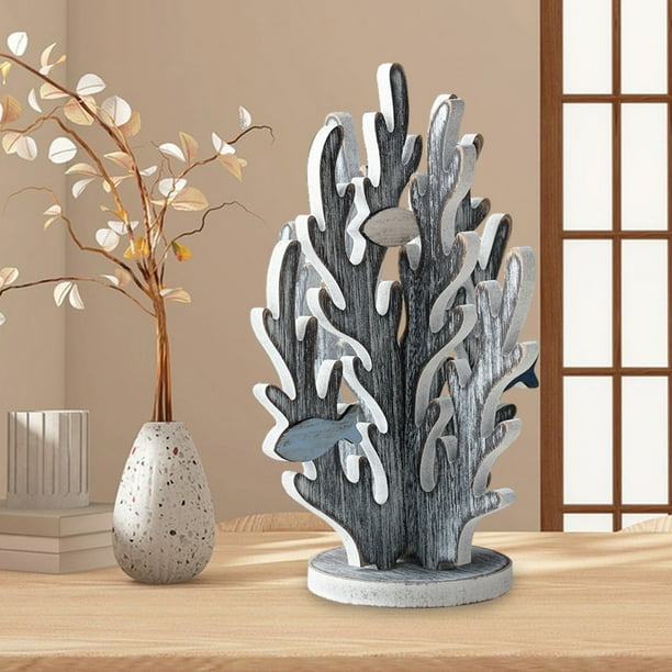 Garnek 1 pieza de árbol de coral, decoración retro de madera para escritorio, decoración de árbol de coral, adorno de árbol de madera, estilo mediterráneo, acento de árbol de coral para el