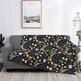 thumbnail image 2 of Yiaed Snake And Flower Print Blanket Throw Blanket Soft Cozy Flannel Blanket for Home Bed Sofa Couch Chair-60"x50", 2 of 6