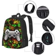 thumbnail image 6 of DouZhe Lightweight Backpack, Travel Outdoor Hiking Bag School Bookbag Casual Daypack Silver Game Controller Prints Backpacks for Women Men, 6 of 7