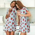 thumbnail image 4 of Logiee Strawberry Print Nightgowns for Women,Soft Short-Sleeved Lightweight Sleepwear, Loose Sleepshirts, 4 of 6