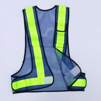 Worgeous 1pc Fishnet Safety Reflective Vest High Visibility Security Mesh Waistcoat for Cycling Outdoor Construction (Blue)