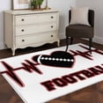 thumbnail image 3 of 2.7'x5' Area Rugs, Valentine's Day Indoor Outdoor Area Rug for Living Room Bedroom, Abstract Love Heat Heartbeat Rugby Black Washable Bathroom Rugs Kitchen Floor Carpet Mats Home Decor Aesthetic, 3 of 8