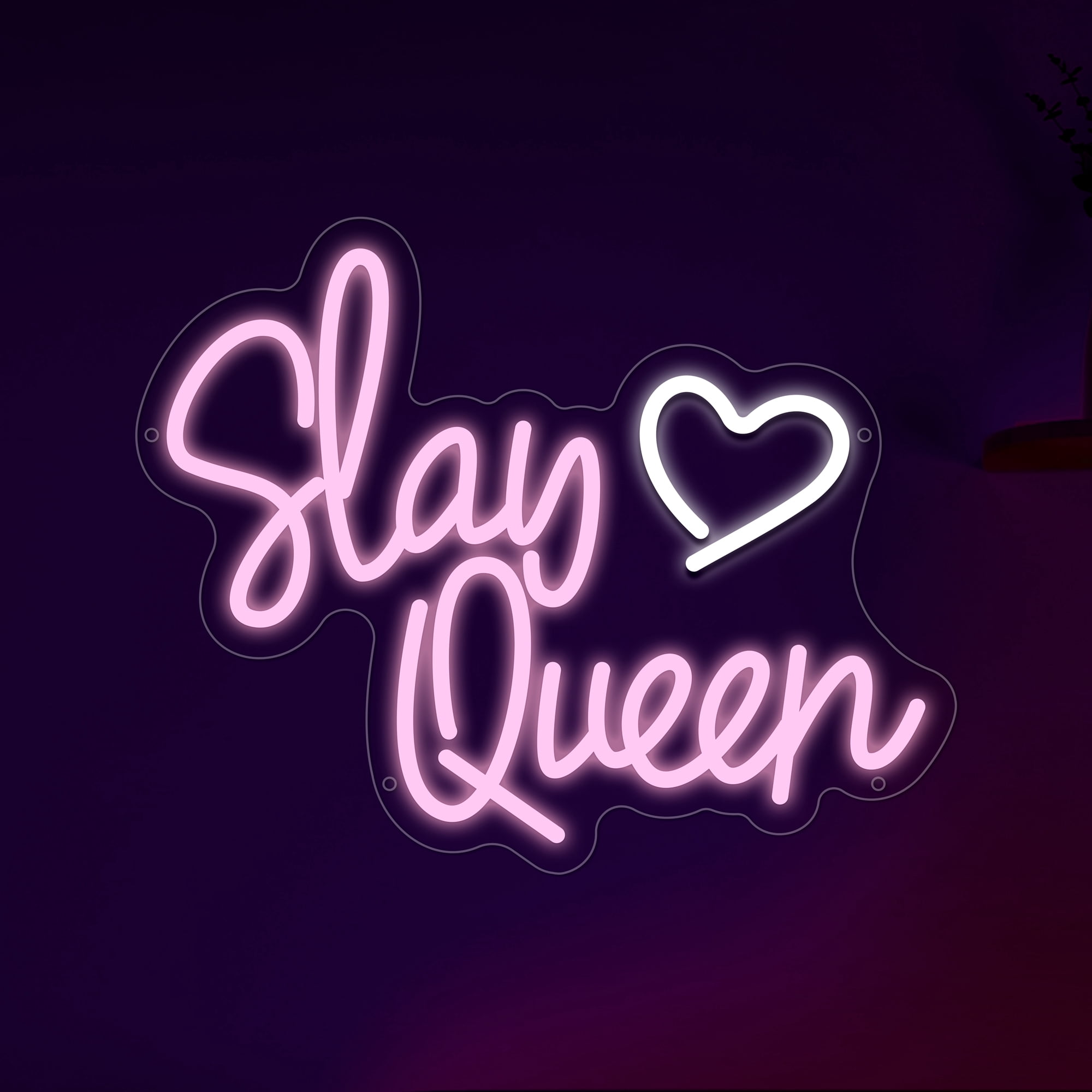 Slay Queen Neon Sign, Slay Queen Led Signs for Wall Decor, Dimmable Pink Neon Light Sign for Bedroom, Preppy Girl Aesthetic Room Dorm Decor, Neon Gift for Girls