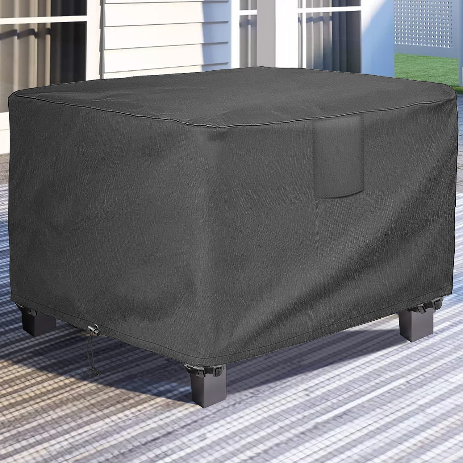 Rectangle Patio Ottoman Cover, 600D Waterproof Rectangle Outdoor
