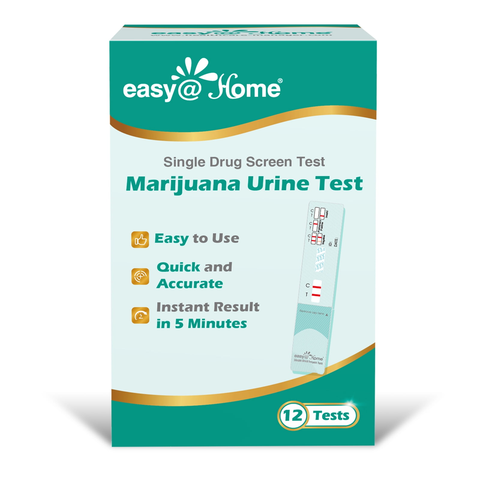 Easy@Home (12 Pack) Marijuana (THC) Single Panel Drug Test, At-Home Screen Urine  Testing Kit 