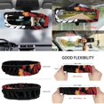thumbnail image 6 of Yuyamidu Red Polynesia Front Car Seat Cover Set of 12 Orange Flower Steering Wheel Cover Seat Belt Pads Armrest Cover Palm Leaves Coasters Trash Bag Air Vent Pocket Rear View Mirror Cover Keychain, 6 of 7